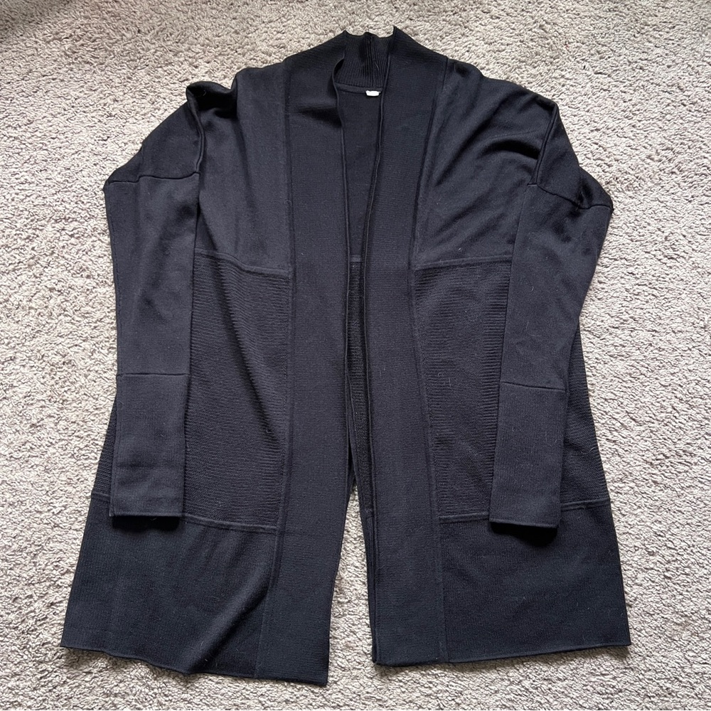 $138 Lululemon Black Blissful Zen Cardigan Open Sweater est. size 6/M
